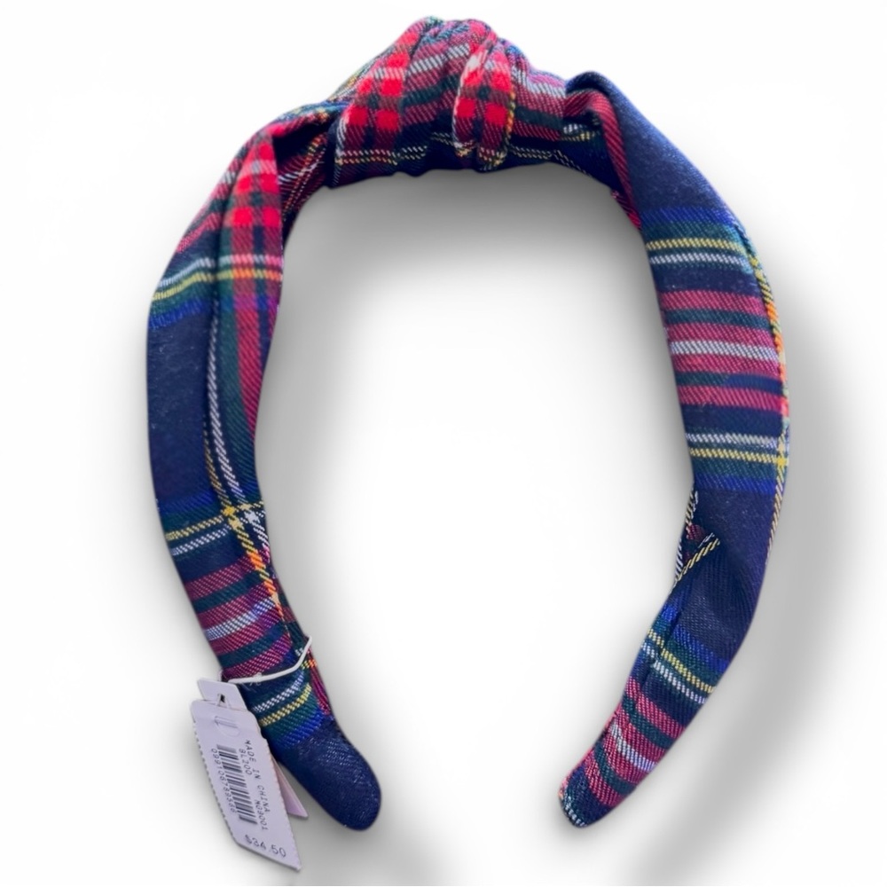3 for $5! NWT J. Crew Classic Plaid Headband + Free Coordinating Green Headband - Picture 3 of 9